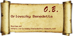 Orlovszky Benedetta névjegykártya